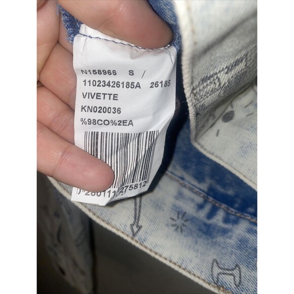 new Mavi jean jacket Art comic retro disco S Y2k 90s 80s charm city fun - Picture 9 of 10